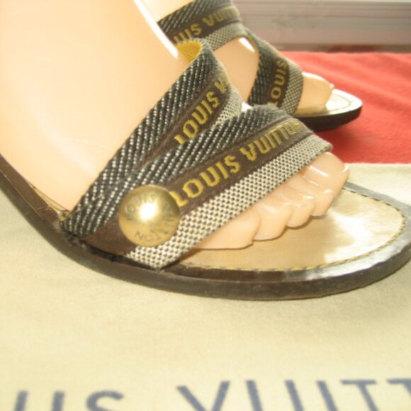 Women's LOUIS VUITTON Open Toe kitten heel slip on shoes EUR 36, US 5 - Picture 7 of 11